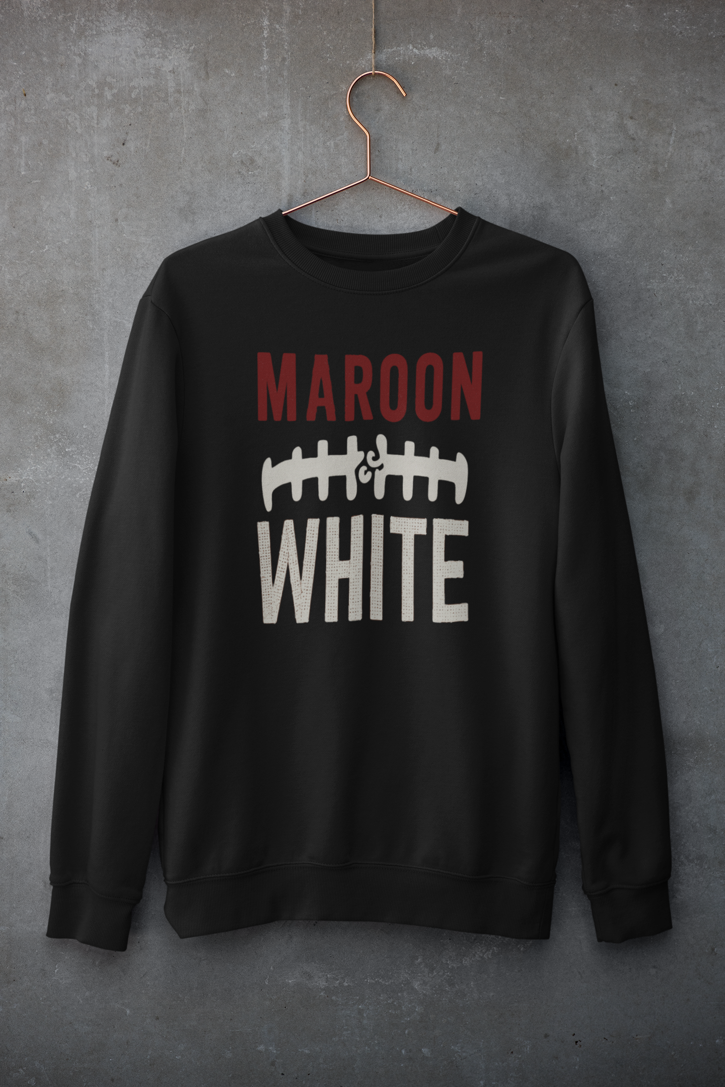 Maroon & White Football Crewneck