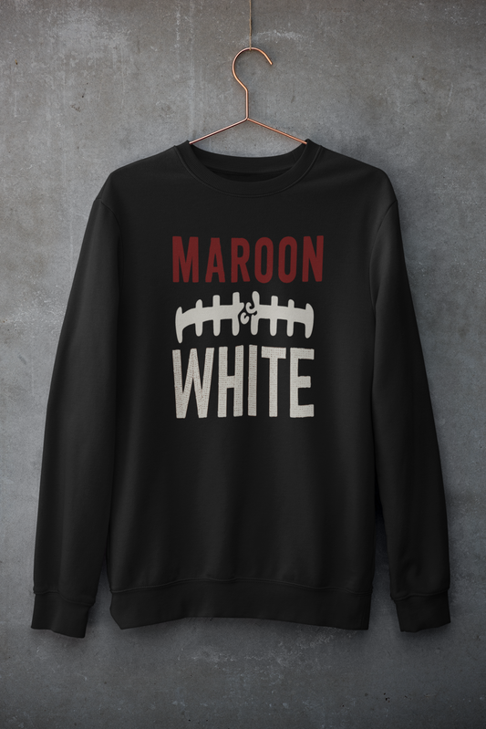 Maroon & White Football Crewneck